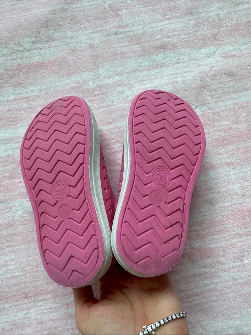 wonder nation Pink Slip-On Water-Friendly Kids Shoes with White Toe Caps